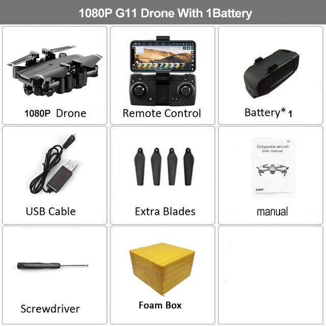 HGIYI G11 GPS RC Drone 4K HD Camera Quadcopter WIFI FPV With 50 Times Zoom Foldable Helicopter Professional Drones Optical Flow