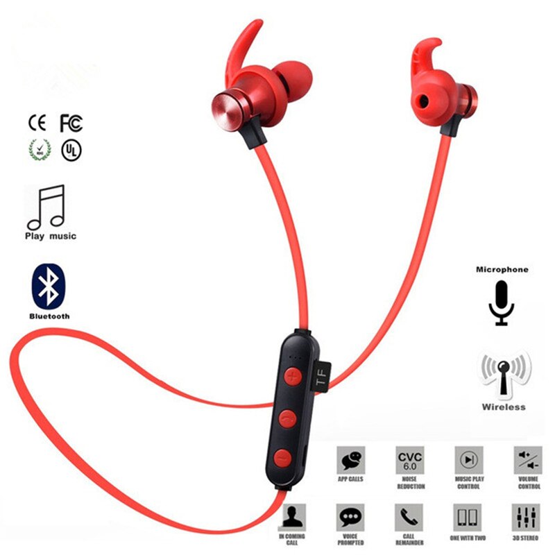 XT22 Bluetooth Wireless Headphones 5.0 Support TF Card Sport Headset Handsfree Stereo Earphone with Mic for Mobile Phone