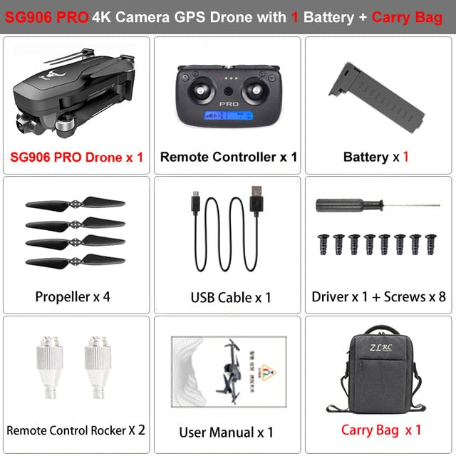 ZLRC SG906 PRO 2 PRO2 GPS Drone With 4K HD Camera 3-axis Anti-shake Gimbal WiFi FPV Dron Brushless Professional Quadcopter