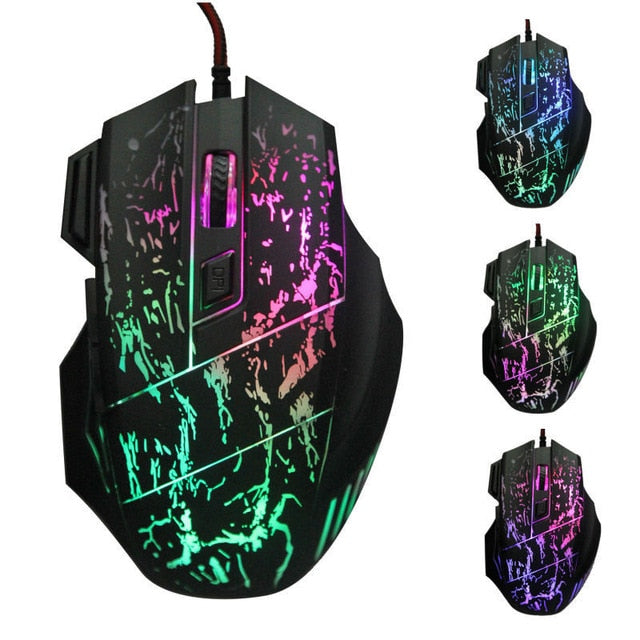 VODOOL Wired Gaming Mouse 7 Buttons 5500 DPI LED Optical Computer Mouse Gamer Mice For PC Laptop Notebook USB Cable Game Mouse
