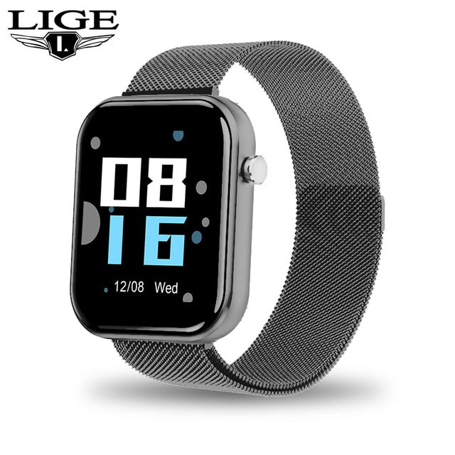 LIGE Women Smart Watch IP68 Waterproof 1.54 Full Touch Screen Sport Smart Watch Women Heart Rate Fitness Tracker Men smart watch