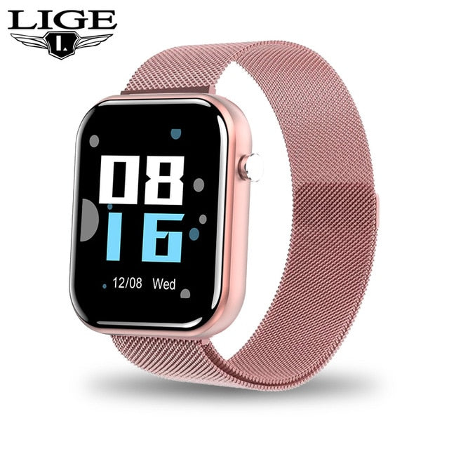 LIGE Women Smart Watch IP68 Waterproof 1.54 Full Touch Screen Sport Smart Watch Women Heart Rate Fitness Tracker Men smart watch