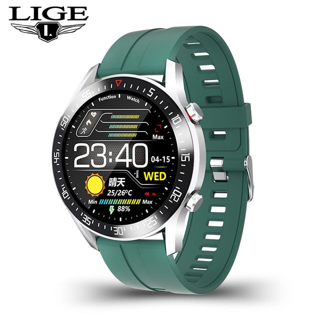 LIGE2020 New Men's Smart Watch Sports sleep Heart rate Blood pressure Information reminder Call answering Waterproof watch