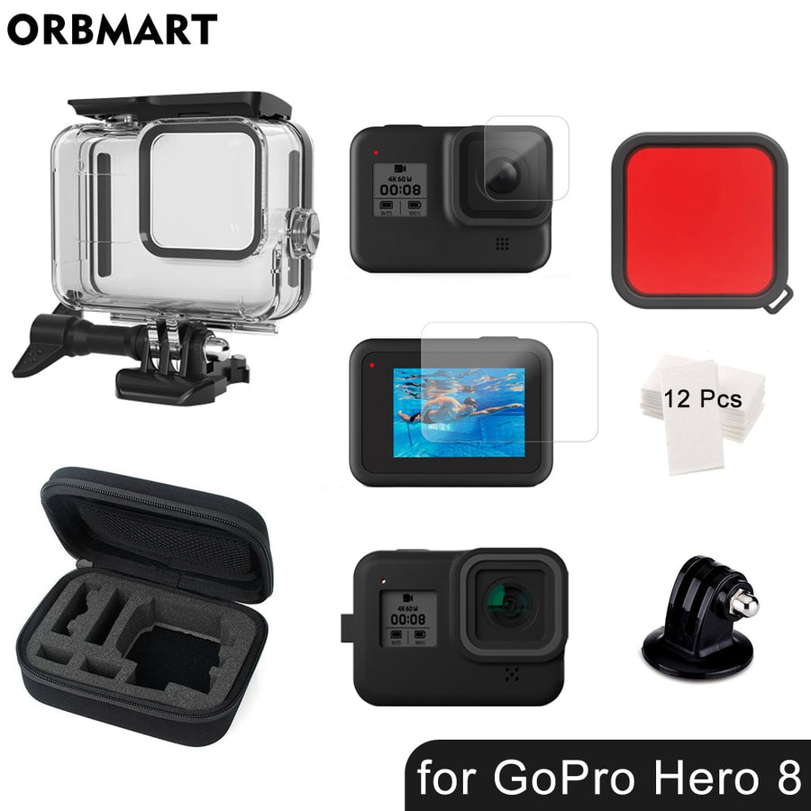 60m Waterproof Case for GoPro Hero 8 Black Underwater Dive Housing Protective Diving Cover Mount for Go Pro 8 Camera Accessories