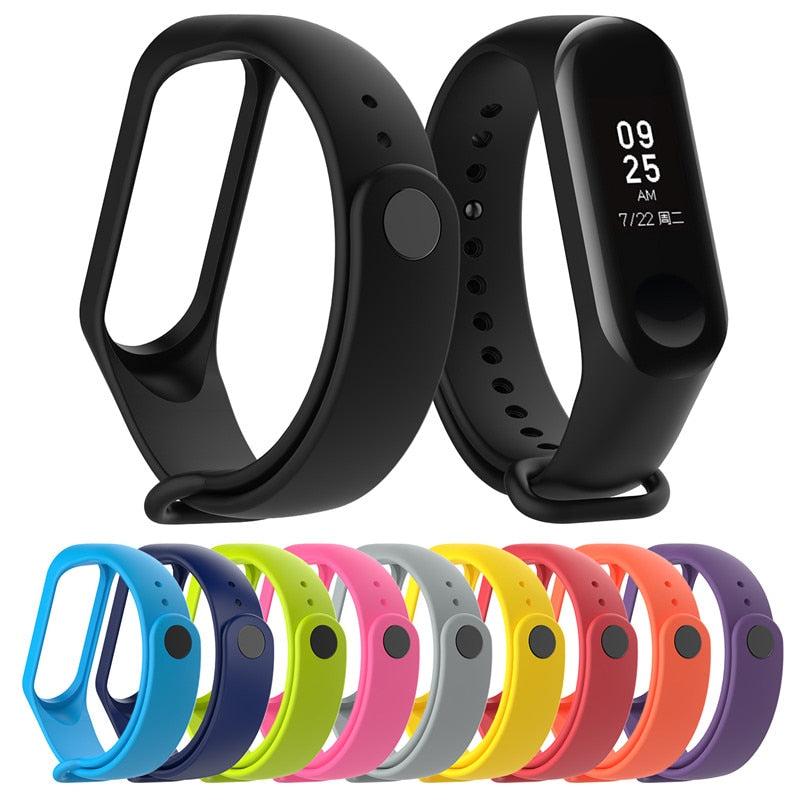 For Xiaomi Mi Band 3 4 Sport Strap watch Silicone wrist strap For xiaomi mi band 3 4 bracelet Miband 4 3 Strap Smart Bracelet