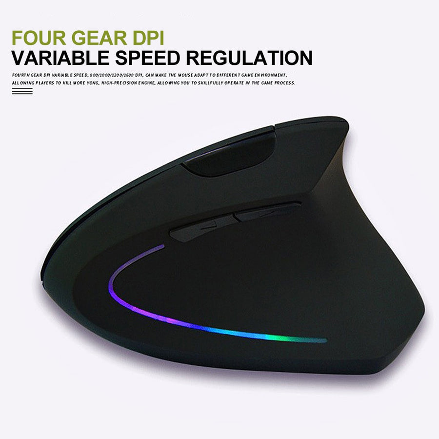 NEW Wireless Mouse Ergonomic Optical 2.4G 800/1200/1600DPI Colorful Light Wrist Healing Vertical Mice Gaming Mouse Gamer