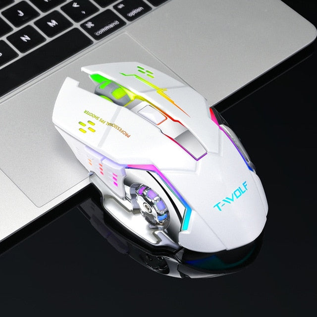 Rechargeable Wireless Mouse Silent Ergonomic Gaming Mice