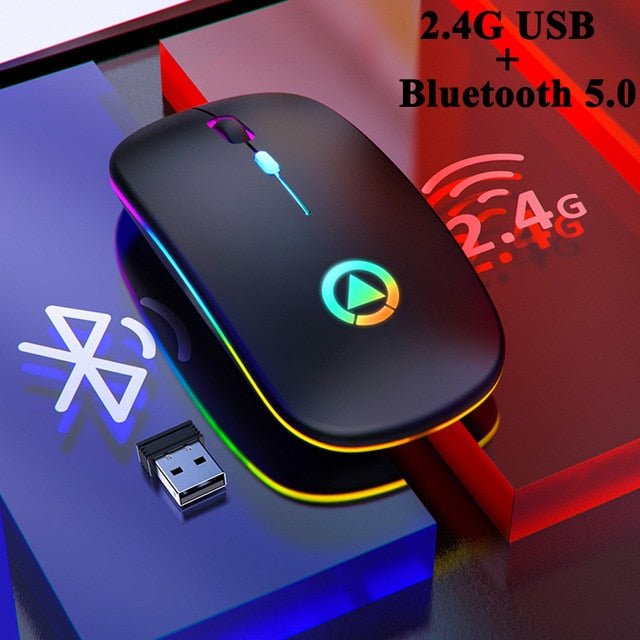 REDSTORM A2 Wireless Mouse Silent LED Backlit Mouse USB Optical Ergonomic Gaming Mouse PC Computer Mouse For Laptop PC