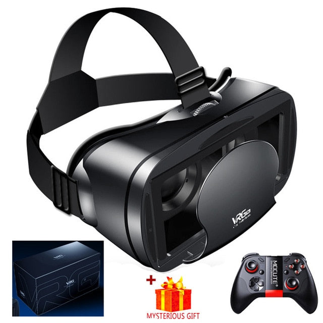 Virtual Reality 3D VR Headset Smart Glasses Helmet for Smartphones Cell Phone Mobile 7 Inches Lenses Binoculars with Controllers