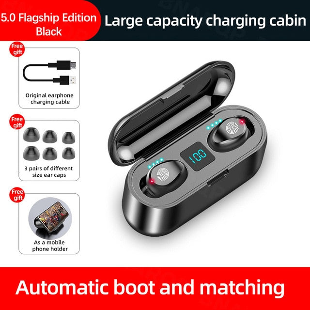 TWS Bluetooth Earphones with Microphone Touch Control Wireless Headphones HIFI Mini In-ear Earbuds Sport Running Heasets HD Call