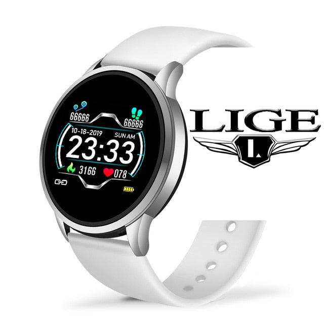 LIGE 2020 New Smart Watch Men Heart Rate Blood Pressure Information Reminder Sport Waterproof Smart Watch for Android IOS Phone
