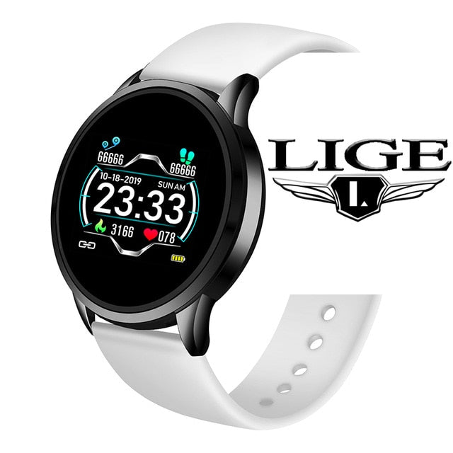 LIGE 2020 New Smart Watch Men Heart Rate Blood Pressure Information Reminder Sport Waterproof Smart Watch for Android IOS Phone