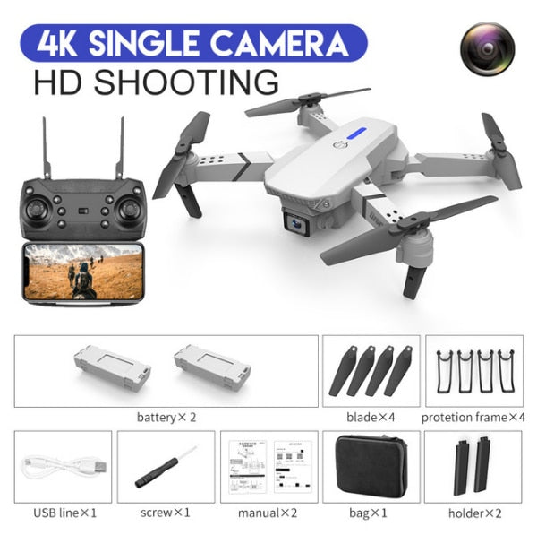 LSRC 2020 new Quadcopter drone E525 HD 4K 1080P camera and WiFi FPV height maintaining RC foldable Quadcopter Dron gift toy