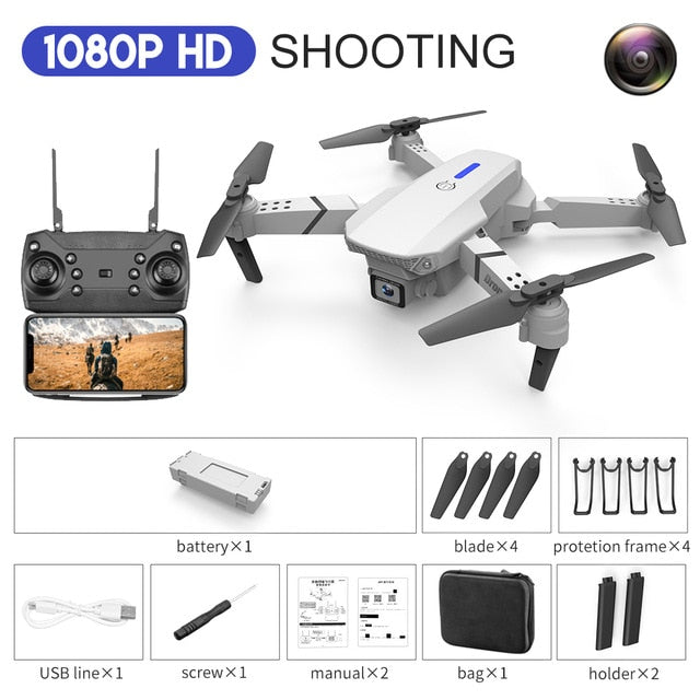XKJ 2020 New Quadcopter E525 WIFI FPV Drone With Wide Angle HD 4K 1080P Camera Height Hold RC Foldable Quadcopter Dron Gift Toy