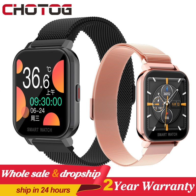 1.54 Full Touch Smart Watch Men Women Body Temperature Smartwatch Heart Rate Monitor Music Control Sport Watches For Android IOS