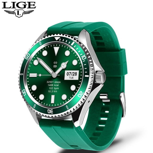 LIGE Fashion Men Smart Watch Full Circle Touch Screen Bluetooth Call Smart Watch Men Waterproof Sports Fitness Luxury SmartWatch