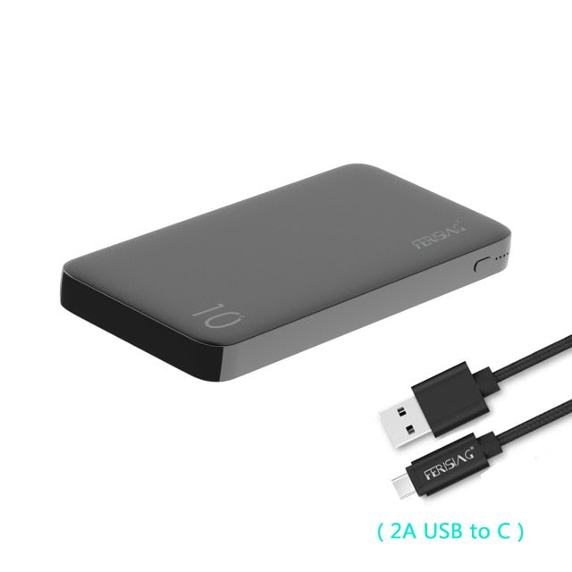 FERISING Power Bank 10000mAh PowerBank 10000 mAh USB Charger Portable External Battery Mobile Phone Charging For Xiaomi Mi 10 9