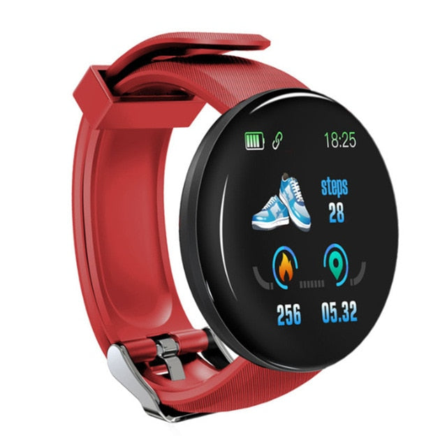 D18 Bluetooth Smart Watch Men Women Heart Rate Blood Pressure Fitness Tracker Sport Smartwatch Watch for IOS Android Smart Clock