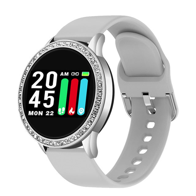 New Ladies Smart Watch Noble Diamond Watch Waterproof Sports Fitness Tracker Heart Rate Blood Pressure Pedometer SmartWatch +Box