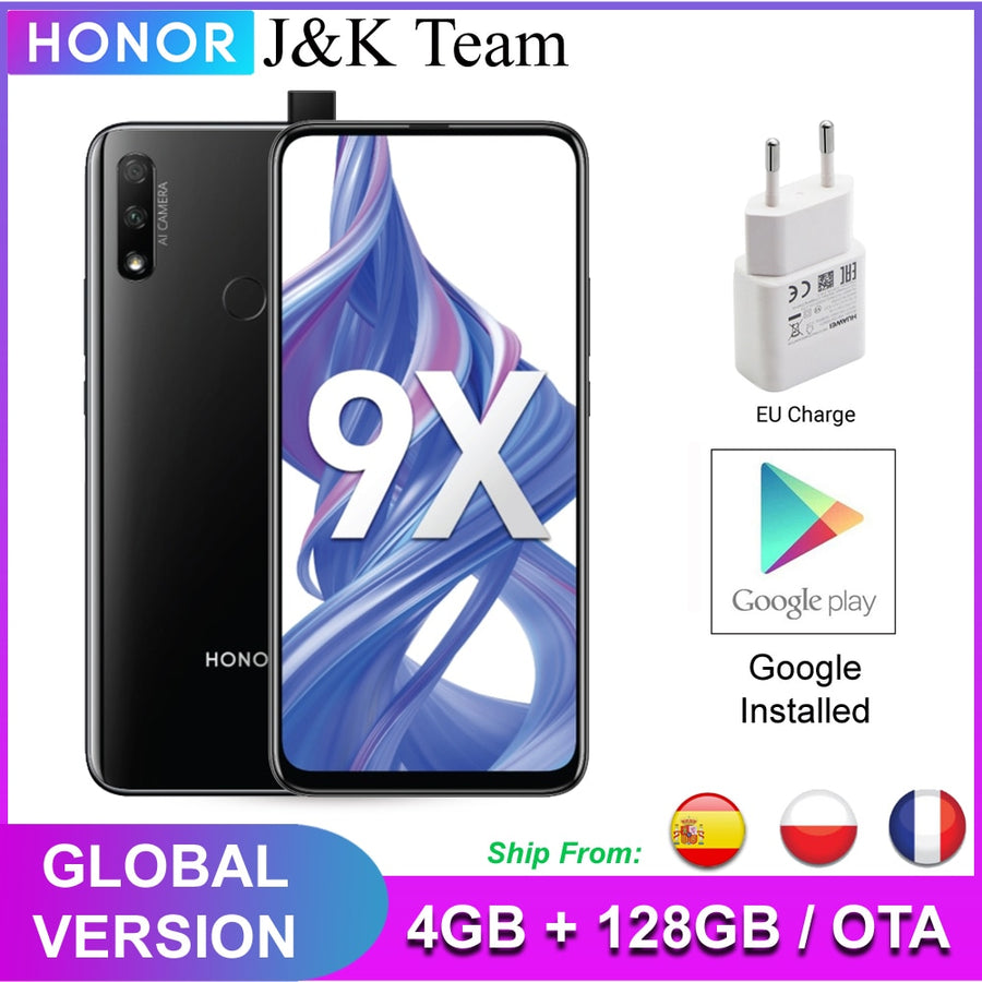 Honor 9X 4GB 128GB Smartphone Global Version 48MP dual caemra Mobile Phone 4000mAh Battery 6.59inch