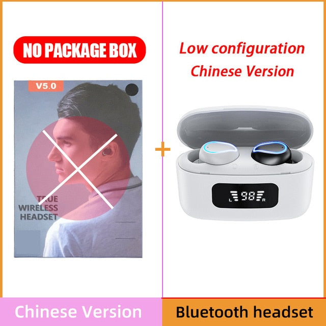 Wireless Headphones With Microphone Bluetooth Earphones 2200mAh Charging Box Music Earbuds LED Power Display Waterproof Headsets