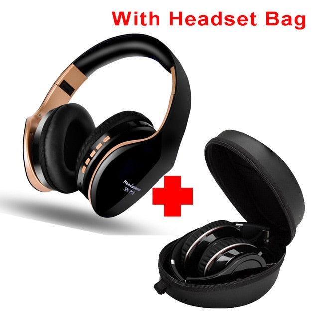 PunnkFunnk Wireless Headphones Bluetooth Earphone 5.0 Foldablel 3D Bass Stereo Noise Reduction Gaming Headset/Mic  For Mobile PC