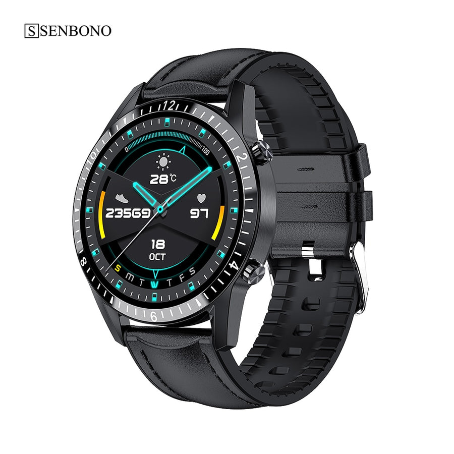 SENBONO Men Women Bluetooth Call Smart Watch Sport Clock Support Fitness Tracker Heart Rate Monitor Smartwatch for  IOS  Android