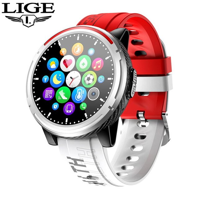 LIGE Smart Watch Men Smartwatch LED Full Touch Screen For Android IOS Heart Rate Blood Pressure Monitor Waterproof Fitness Watch