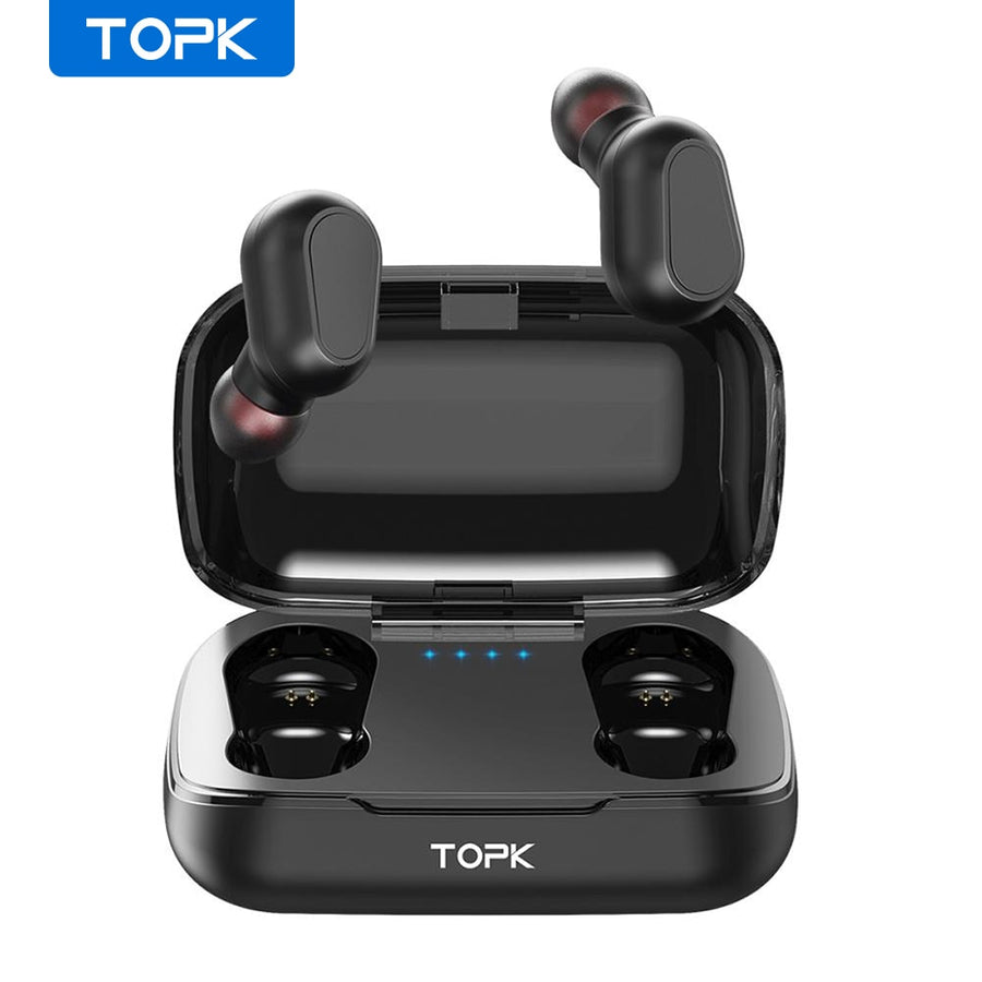 TOPK TWS Bluetooth 5.0 Wireless Bluetooth Headphones Earphones With Microphone Mini Cordless Earbuds for Xiaomi for Smart Phone