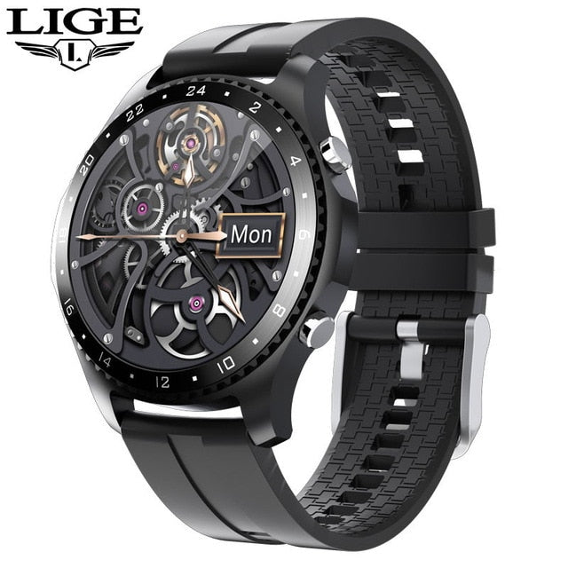 LIGE 2020 New Smart watch Men Bluetooth call waterproof Sports fitness watch health Tracker weather display smartwatch woman+Box