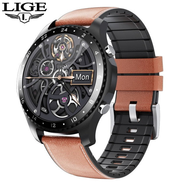 LIGE 2020 New Smart watch Men Bluetooth call waterproof Sports fitness watch health Tracker weather display smartwatch woman+Box