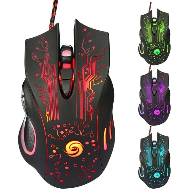 VODOOL Wired Gaming Mouse 7 Buttons 5500 DPI LED Optical Computer Mouse Gamer Mice For PC Laptop Notebook USB Cable Game Mouse