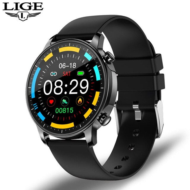 LIGE 2020 Fashion Full Circle Touch Screen Women Smart Watches IP68 Waterproof Sports Fitness Watch Luxury Smart Watch for Women