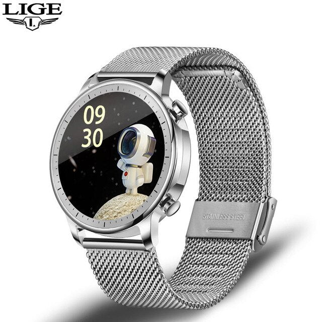 LIGE 2020 Fashion Full Circle Touch Screen Women Smart Watches IP68 Waterproof Sports Fitness Watch Luxury Smart Watch for Women