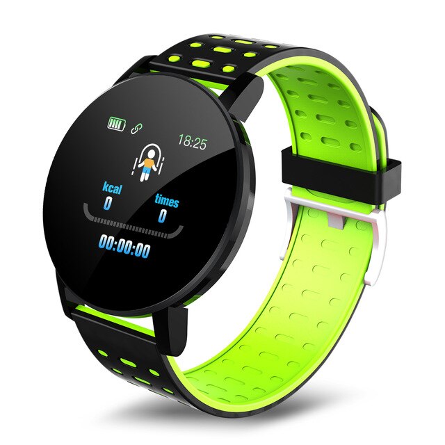 119 Plus Smart Watch Sports Tracker With Alarm Clock Blood Pressure Round Bluetooth Heart Rate Waterproof  for Android IOS