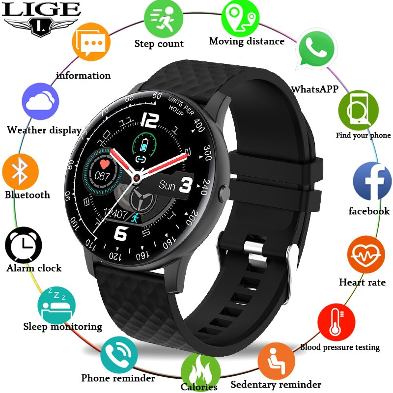 2020 New Full Touch Smart Watch Women men Waterproof Sports for Android / iOS Call information smartwatch For woman men   +Box