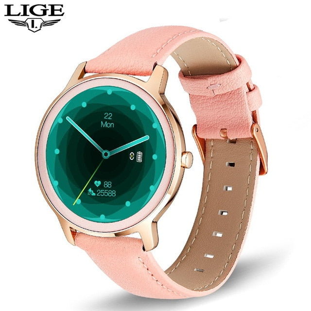 LIGE New Luxury Women Smart Watch Heart Rate Blood Pressure Call Reminder Custom Watch Face Sport Waterproof Fashion Smartwatch