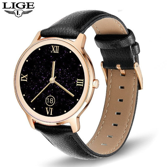 LIGE New Luxury Women Smart Watch Heart Rate Blood Pressure Call Reminder Custom Watch Face Sport Waterproof Fashion Smartwatch